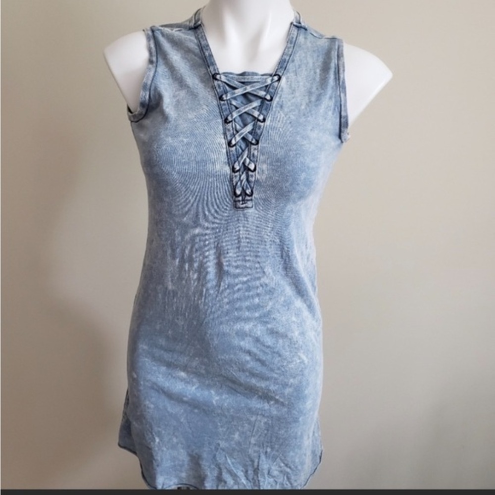 Faux denim dress